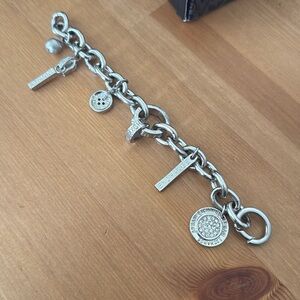 Chunky Armani Exchange Charm Bracelet silver color
